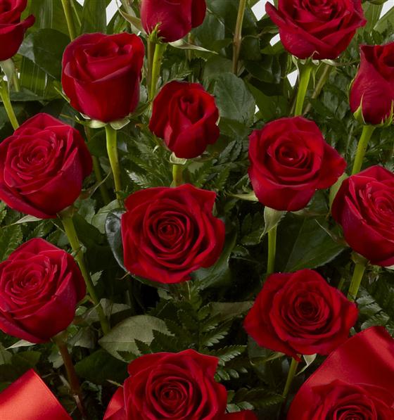 Large Red Rose Service Arrangement Funeral Flowers Plymouth